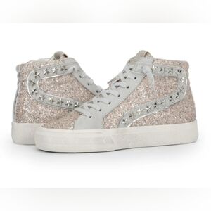 Vintage Havana Washed Glitter Hightop Bling Shoes Womans Size 8US New $150
